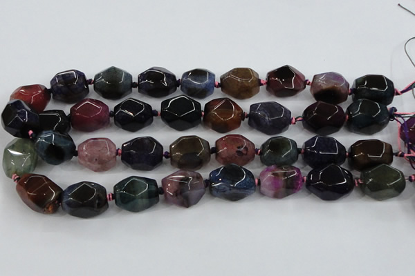 CAA610 15.5 inches 16*20mm faceted nuggets dragon veins agate beads