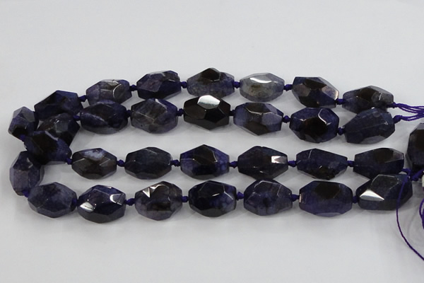 CAA612 15.5 inches 18*25mm faceted nuggets dragon veins agate beads