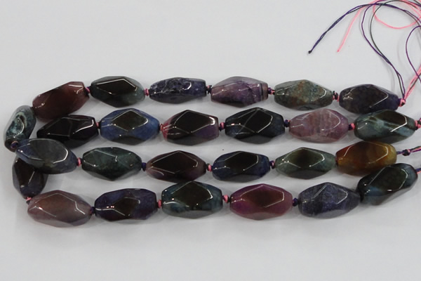 CAA614 15.5 inches 15*30mm faceted nuggets dragon veins agate beads