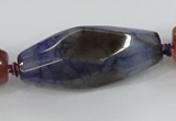 CAA615 15.5 inches 16*40mm faceted rice dragon veins agate beads