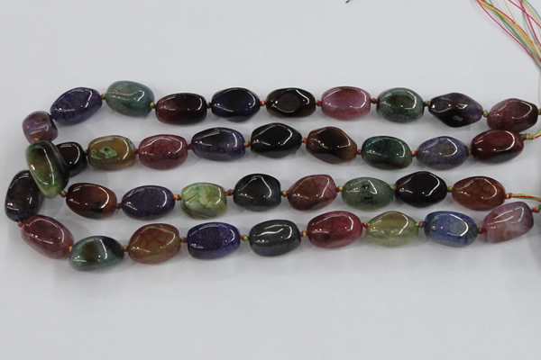 CAA616 15.5 inches 12*20mm nuggets dragon veins agate beads