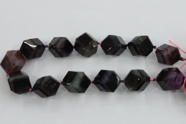 CAA620 15.5 inches 20*20mm faceted cube dragon veins agate beads
