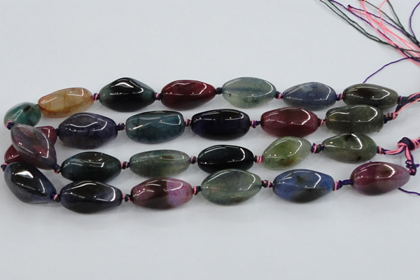 CAA626 15.5 inches 15*30mm nuggets dragon veins agate beads