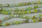 CAA707 15.5 inches 4mm faceted round fire crackle agate beads