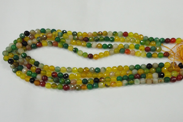 CAA708 15.5 inches 6mm faceted round fire crackle agate beads