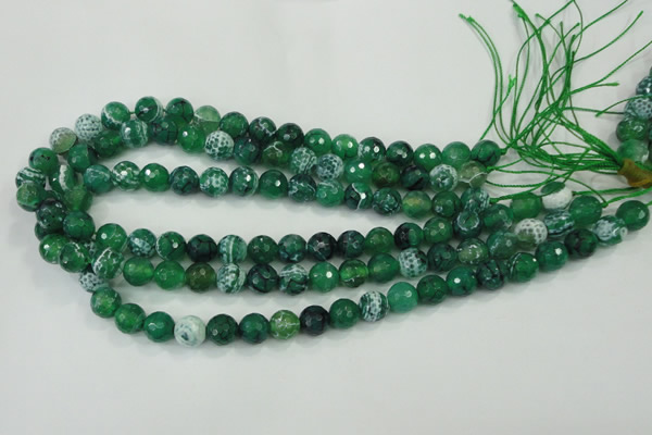 CAA713 15.5 inches 10mm faceted round fire crackle agate beads