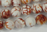 CAA723 15.5 inches 14mm faceted round fire crackle agate beads