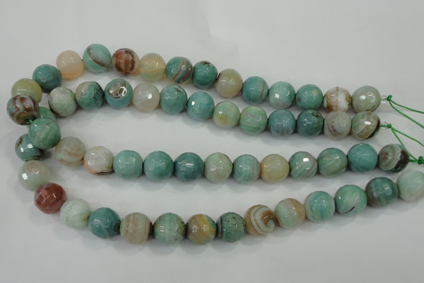 CAA725 15.5 inches 14mm faceted round fire crackle agate beads