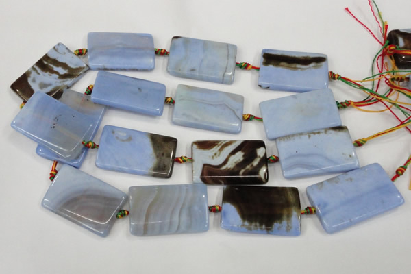 CAA748 15.5 inches 25*40mm rectangle blue lace agate beads wholesale