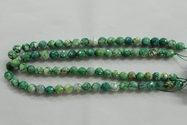 CAA800 15.5 inches 10mm faceted round fire crackle agate beads