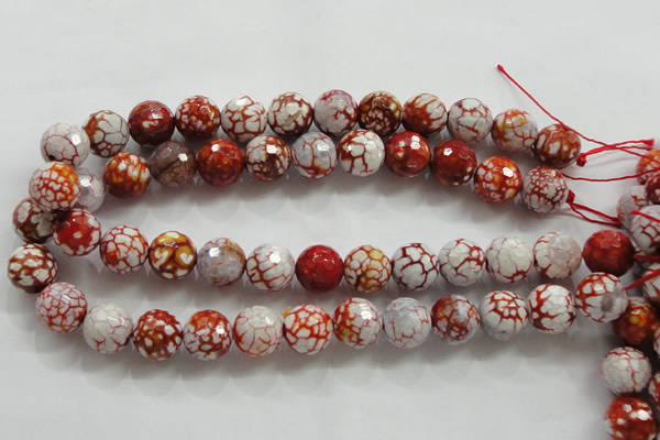 CAA811 15.5 inches 16mm faceted round fire crackle agate beads