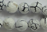 CAA818 15.5 inches 16mm faceted round fire crackle agate beads