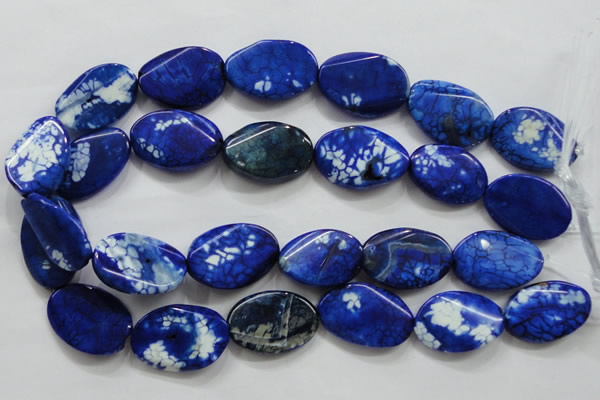 CAA839 15.5 inches 20*30mm twisted oval fire crackle agate beads