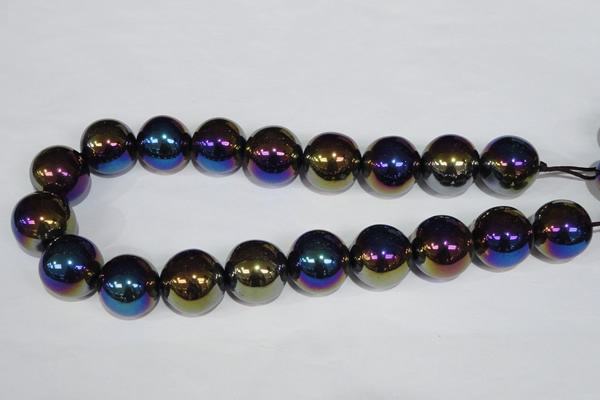 CAA852 15.5 inches 22mm round AB-color black agate beads