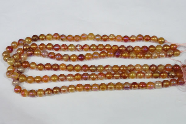 CAA869 15.5 inches 8mm round AB-color red agate beads