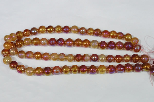 CAA870 15.5 inches 12mm round AB-color red agate beads