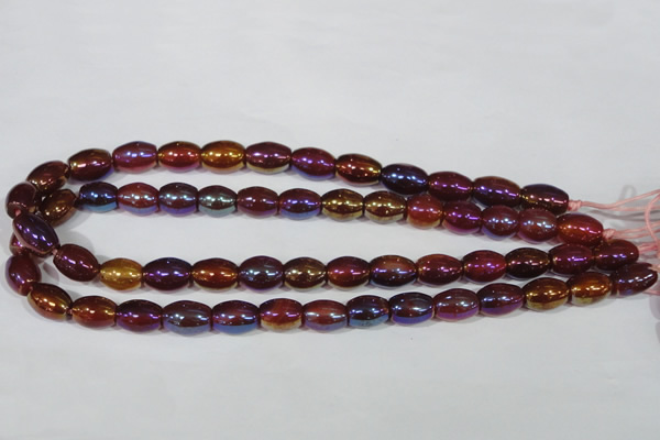 CAA878 15.5 inches 7*14mm rice AB-color red agate beads