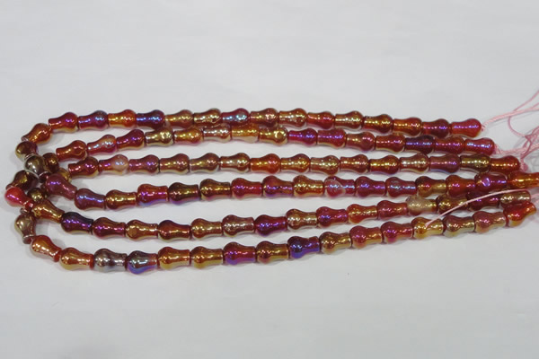 CAA881 15.5 inches 8*12mm pear-shaped AB-color red agate beads