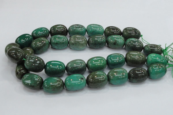 CAB05 15.5 inches 18*25mm nugget green grass agate gemstone beads