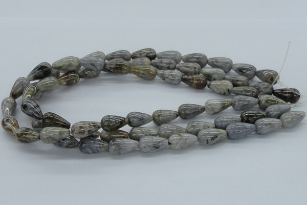 CAB144 15.5 inches 10*18mm teardrop bamboo leaf agate beads