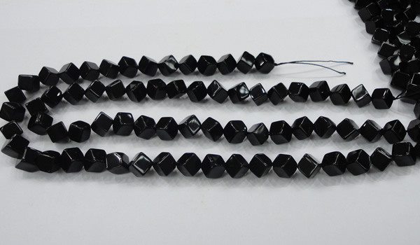 CAB332 15.5 inches 8*8mm cube black agate gemstone beads wholesale