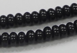 CAB339 15.5 inches 4*8mm rondelle black agate gemstone beads