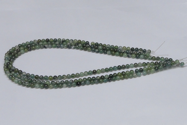 CAB382 15.5 inches 4mm round moss agate gemstone beads wholesale