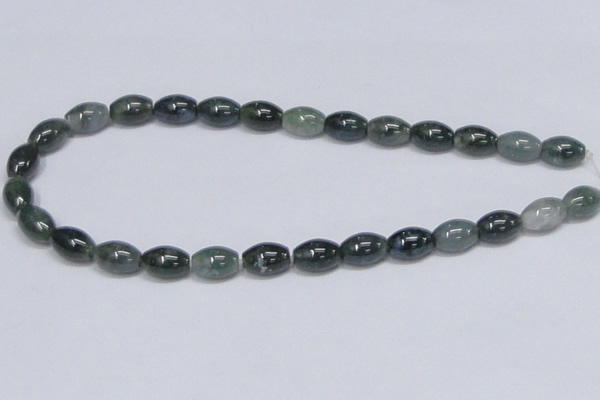CAB390 15.5 inches 10*15mm rice moss agate gemstone beads wholesale