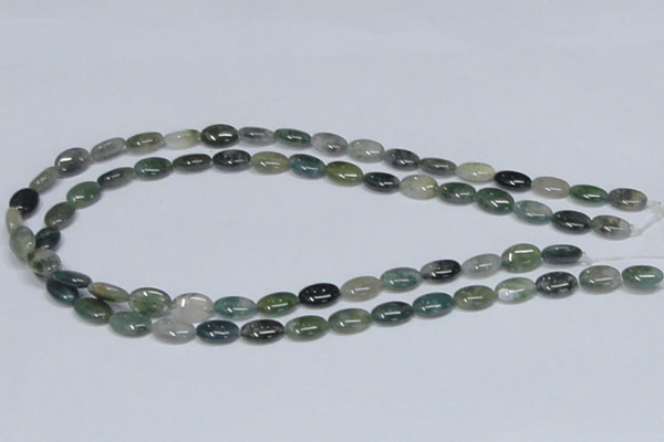 CAB409 15.5 inches 8*12mm oval moss agate gemstone beads wholesale