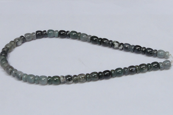 CAB426 15.5 inches 9*13mm vase-shaped moss agate gemstone beads