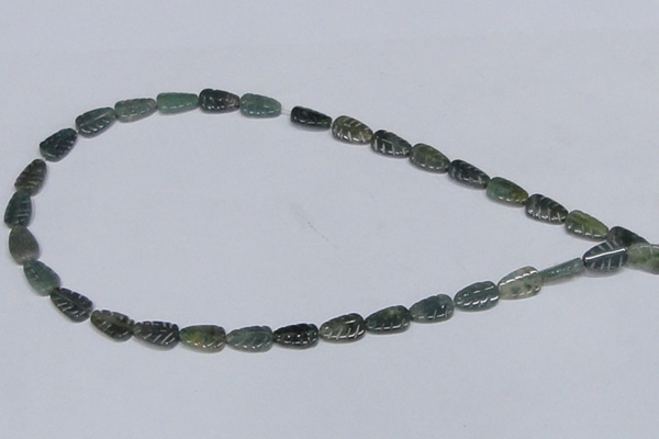 CAB428 15.5 inches 8*12mm leaf-shaped moss agate gemstone beads