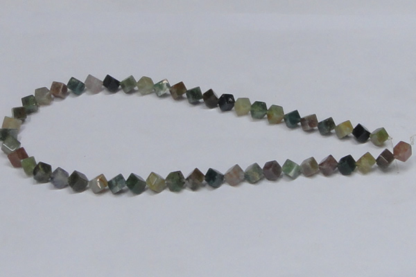 CAB441 15.5 inches 6*6mm inclined cube indian agate gemstone beads