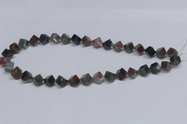 CAB442 15.5 inches 8*8mm inclined cube indian agate gemstone beads