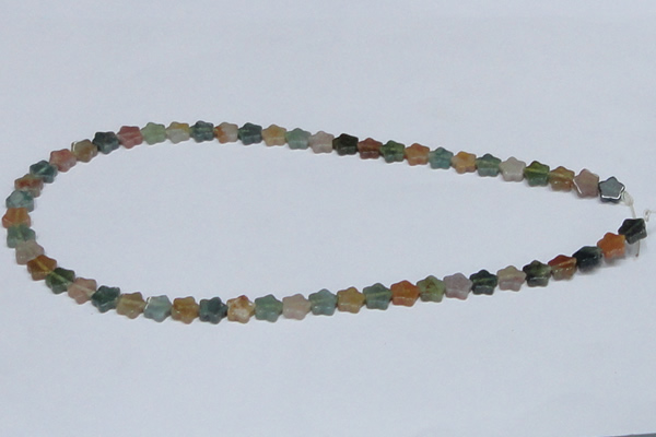 CAB458 15.5 inches 8*8mm star indian agate gemstone beads wholesale