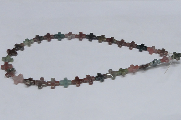 CAB461 15.5 inches 12*12mm cross indian agate gemstone beads