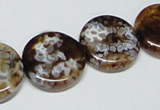 CAB628 15.5 inches 20mm flat round leopard skin agate beads wholesale