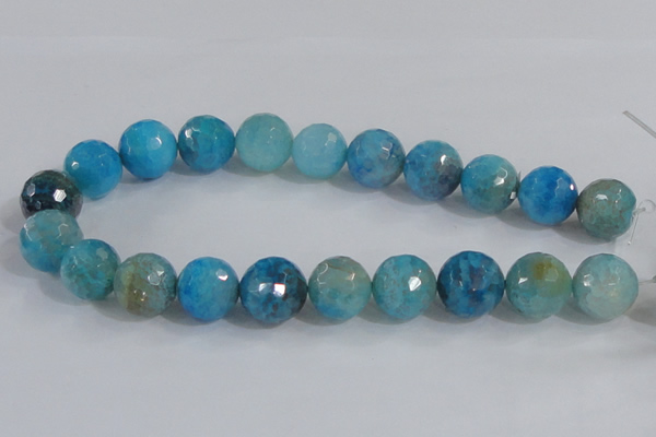 CAB658 15.5 inches 18mm faceted round fire crackle agate beads