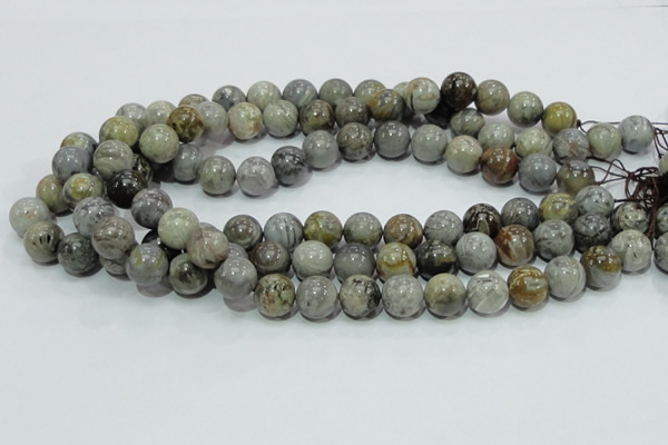 CAB68 15.5 inches 12mm round silver needle agate gemstone beads