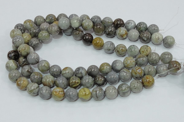 CAB69 15.5 inches 14mm round silver needle agate gemstone beads