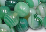 CAB718 15.5 inches 14mm round green agate gemstone beads wholesale