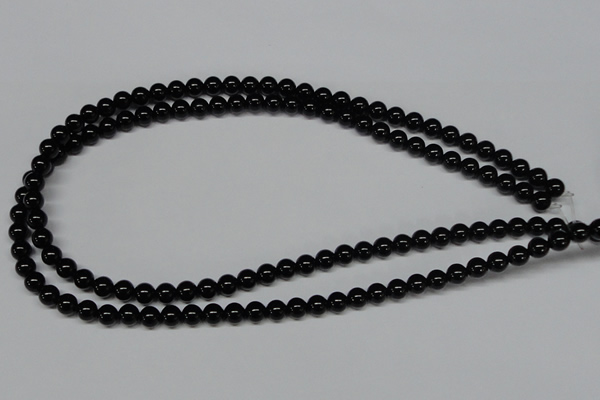 CAB723 15.5 inches 6mm round black agate gemstone beads wholesale