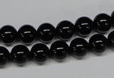 CAB724 15.5 inches 8mm round black agate gemstone beads wholesale
