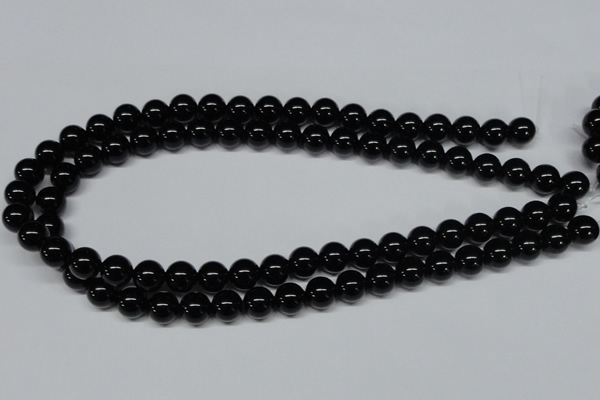 CAB725 15.5 inches 10mm round black agate gemstone beads wholesale