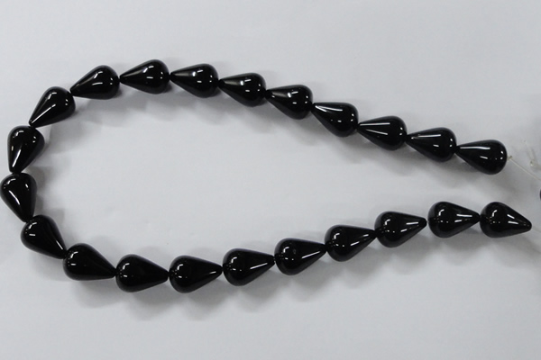CAB738 15.5 inches 13*18mm teardrop black agate gemstone beads