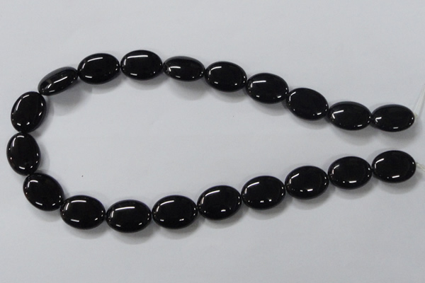 CAB761 15.5 inches 15*20mm oval black agate gemstone beads wholesale