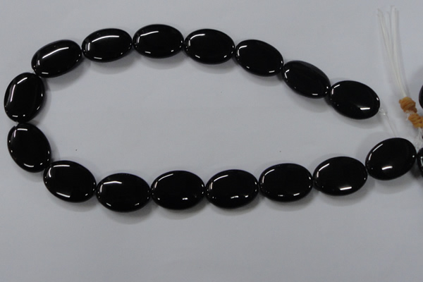CAB762 15.5 inches 18*25mm oval black agate gemstone beads wholesale