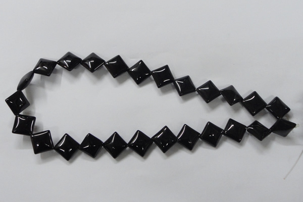 CAB766 15.5 inches 12*12mm diamond black agate gemstone beads