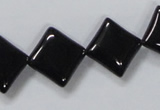 CAB767 15.5 inches 14*14mm diamond black agate gemstone beads