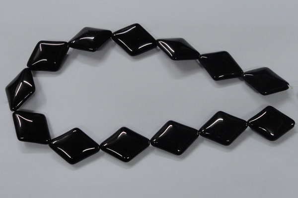 CAB770 15.5 inches 22*30mm rhombic black agate gemstone beads