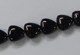 CAB775 15.5 inches 10*10mm triangle black agate gemstone beads